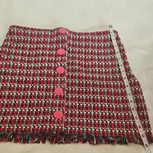 Zara Red and White Embellished Pencil Mini Skirt - Picture 10 of 16